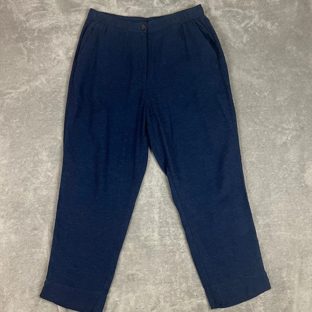 Banana Republic Tapered High Rise Trouser Pants Womens L Navy Blue NWT